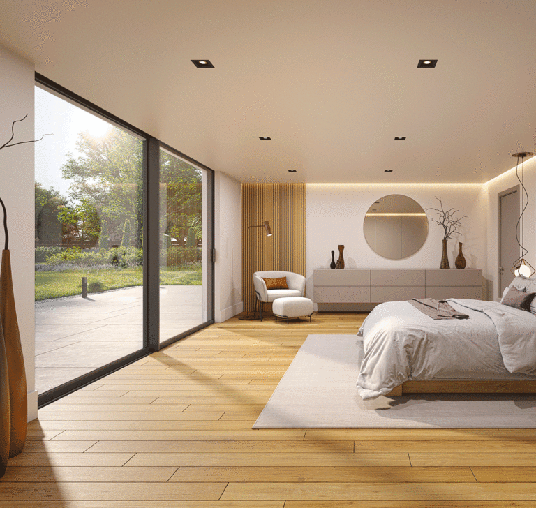 Porta alzante scorrevole in PVC a Vicenza - Rosa Serramenti - Design moderno e comfort abitativo per camera da letto